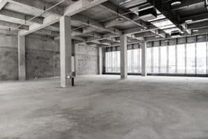 Newly constructed commercial space using concrete in a commercial site,miami