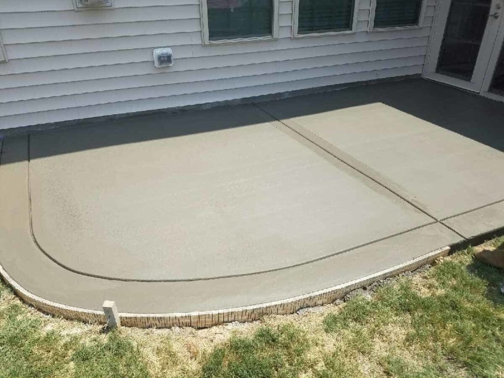 Newly installed concrete patio in a residential house , Miami